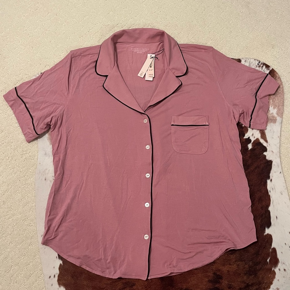 Victoria's Secret Mauve Button-Up Sleep Shirt